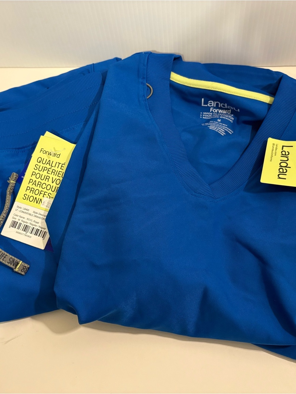 Landau Forward Royal Blue Scrub Top and Bottom